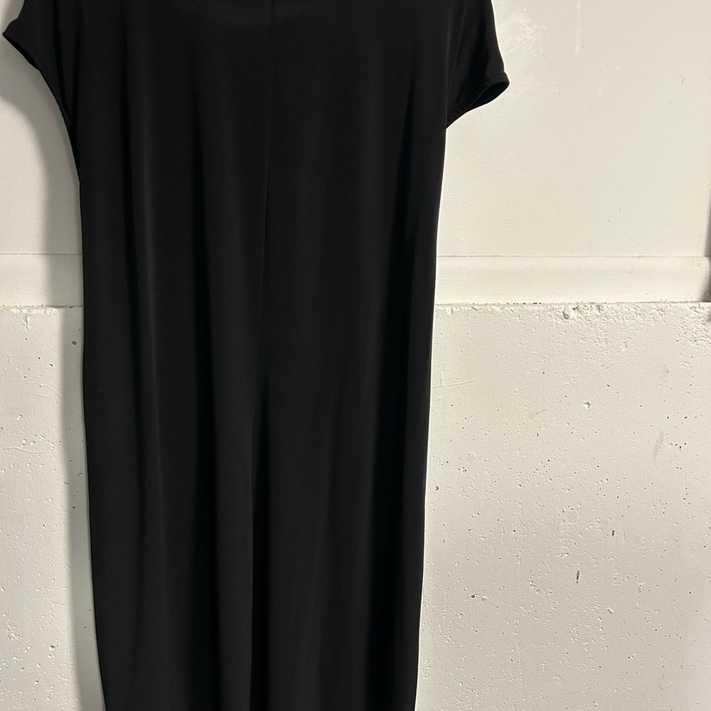 New York & Company Black Midi Dress with Ring Accent - Picture 3 of 3